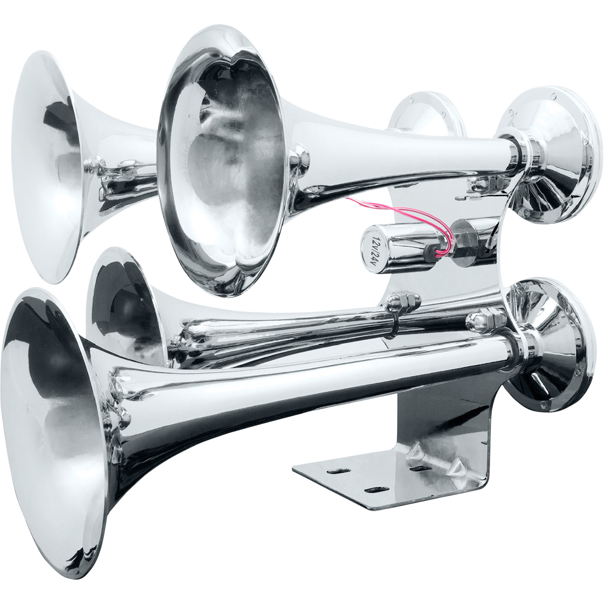 Trux Accessories Compact 4-Bell Train Air Horn, 12V/24V, Model# THORN-2